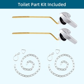 Hygie Rinse 2Pack Universal Side Mount Toilet Handle Replacement Kit Compatible with Kohler K-GP30324-CP/Glacier Bay Toilet with Flapper Chains, Metal Toilet Flusher Lever, Chrome