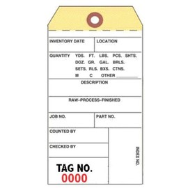 Inventory Tags - Two-Part Carbonless NCR, 3-1/8" x 6-1/4", Box of 500, Numbered 4500-4999