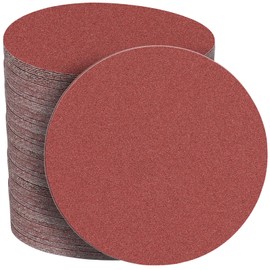 STEBRUAM Pack of 50 Sandpaper 150 mm Velcro 150 Grit No Hole 6 Inch Sanding Discs Set for Random Orbital Sanders