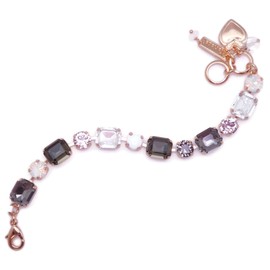 Mariana Ice Queen Yellow Goldtone Bracelet Grey Vitrail Olivine Crystal Rectangle Mosaic M1154