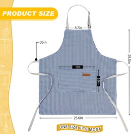 Handepo Cooking Apron with Pockets Adjustable Baking Apron for Women Men, Chef Kitchen BBQ, Apron Gift(Black, Pink, Gray, Blue,4 Pcs)