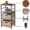 VECELO Tall Side Table, 3-Tier Telephone Stand with Storage Shelf