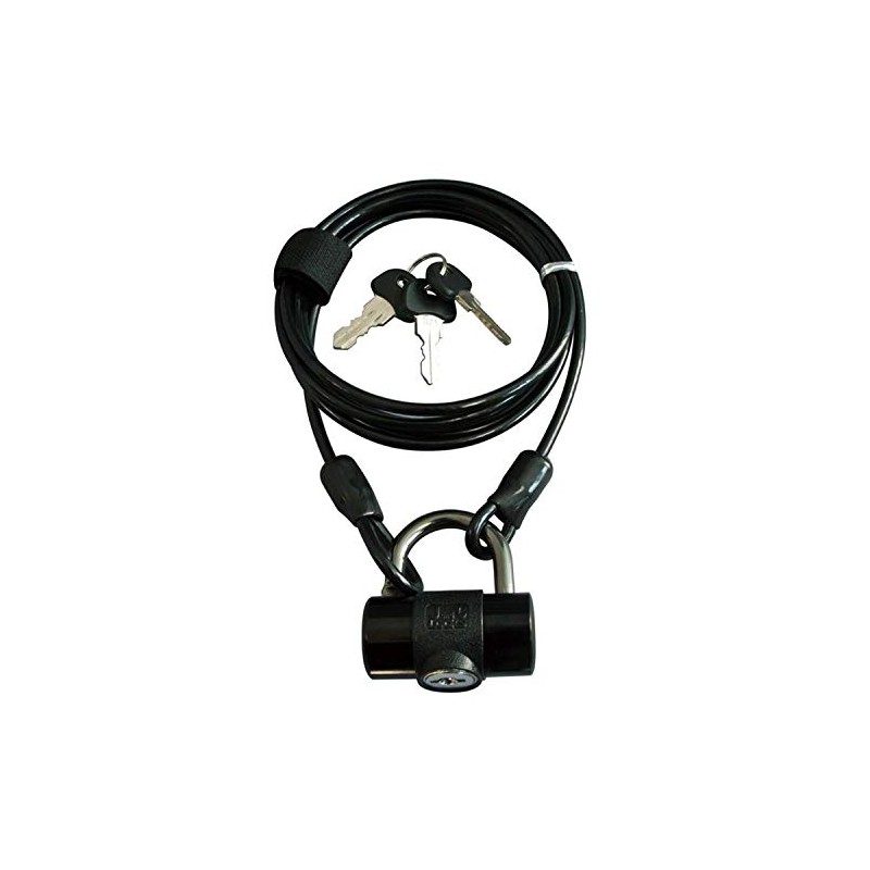 J&C 多機能ワイヤー錠 ＪＣ－０１９Ｗ ＢＫ ブラック