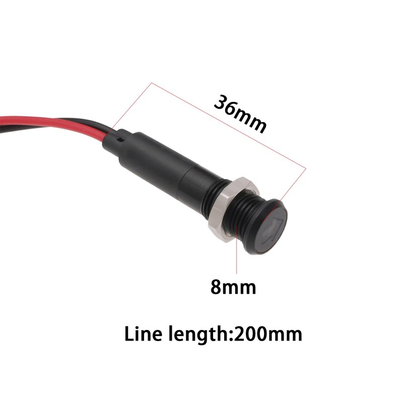 VGOL 8mm LED Dash Panel Warning Light Indicator Lamp 12V-36V