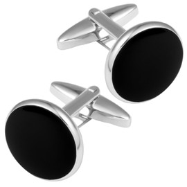 Dannyshi Cufflinks for Men Classic Wedding Business Shirt Cuff Links Silver Gold Black Set Gifts with Box (Black-01)