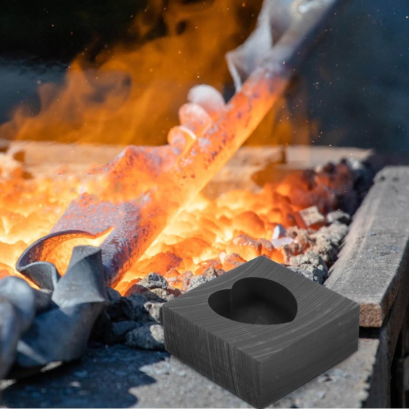 SEWOART Heart-shaped graphite mould, melting mould for gold, silver, copper,