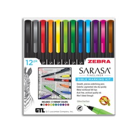 Zebra Sarasa Fineliner Bible Marking Kit - Set of 12