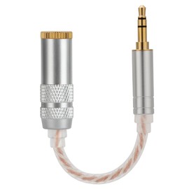 Alphatec 3.5mm Stereo Male to 4.4mm Balanced Female Adapter, OCC Hybrid Silver-Plated Cable, Hi-Fi Audio Bridge Dongle (0.5ft)