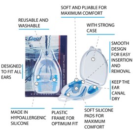 Cressi Ear Plugs & Nose Clip Swim Accessories - Light Blue, Uni