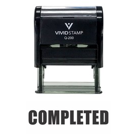 Basic Completed Self Inking Rubber Stamp (Black Ink) Medium