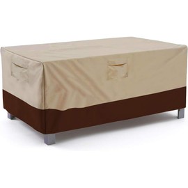 Vailge Rectangular/Oval Patio Table Cover, Heavy Duty and Waterproof Outdoor Lawn Patio Furniture Covers (Beige&brown, 60"Lx38"Wx28"H)