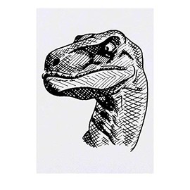 'Raptor Dinosaur' Temporary Tattoo - Water Resistant, Skin-Safe, Non-Toxic Transfer (TO00025482)
