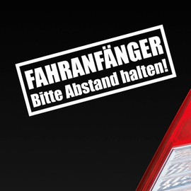 Hellweg Druckerei Warning Driving Beginner Saying Driving School Car Sticker Rear Window Sticker