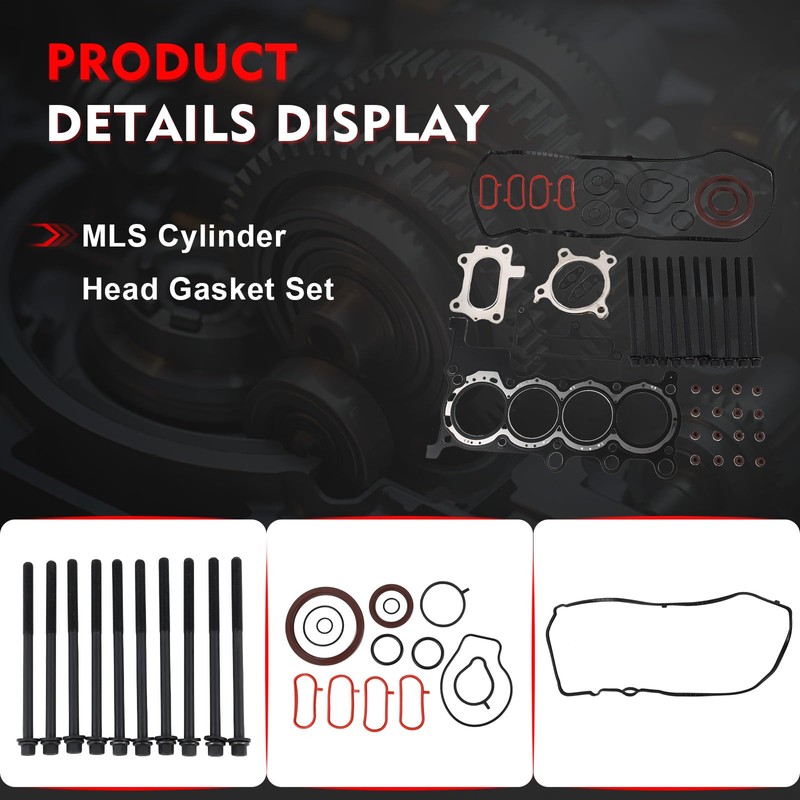 MLS Cylinder Head Gasket Set with Head Bolts Kit Compatible