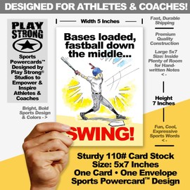 Play Strong FAST BALL Baseball Birthday Card 1-Pack (5x7) Power Player Illustrated Sports Birthday Cards Greeting Cards- Awesome for Baseball Players, Coaches and Fans Birthdays, Gifts and Parties!