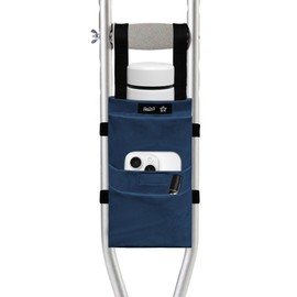 SPRING SEAON Crutches Padding & Crutch Bag (5 PCS) - Crutch Pads for Armpits and Hand Grips Water-Resistant Pouch for Crutches Crutch Cushions Crutches Accessories for Kids, Men, Women Navy Blue