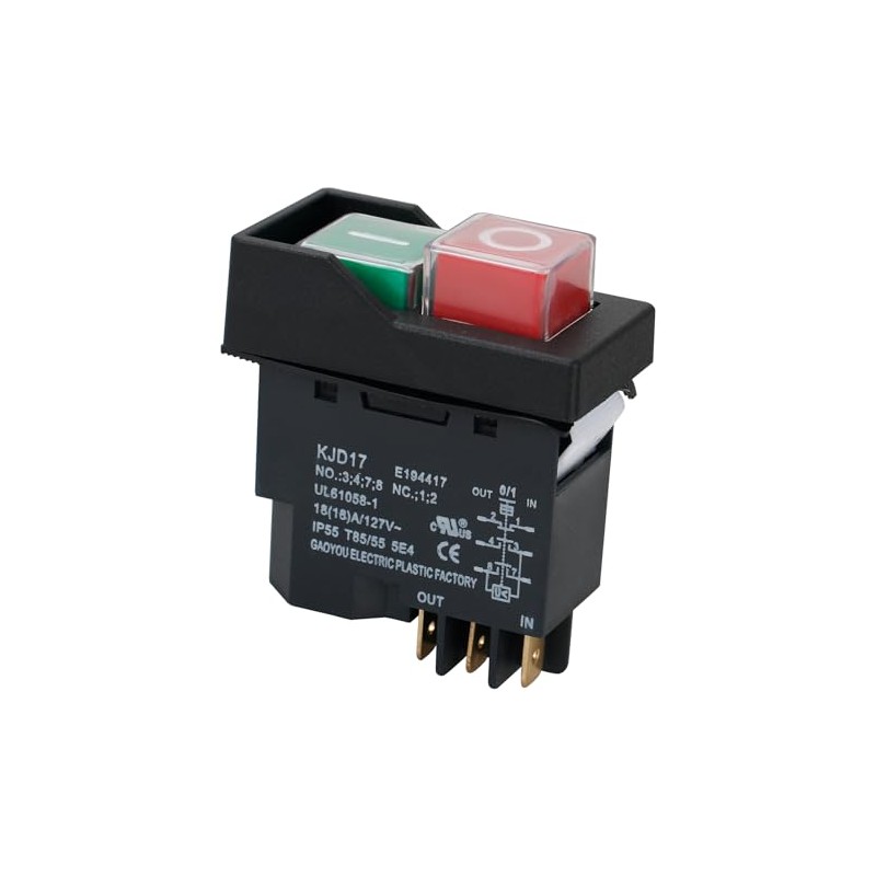 SUNJIKA Table Saw Power Switch for Ryobi RTS08/RTS12/RTS23,Ridgid R4514T |