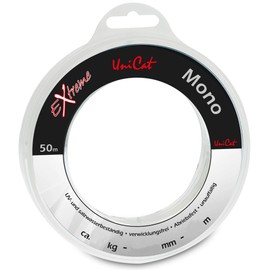 Uni Cat Unisex Adult Extreme Mono 50 m Leader Line for Catfish Fishing, Monofilament Line for Catfish Mounting, Catfish Line, Leader Material, Diameter/Load Capacity: 1.30 mm/57.2 kg, White