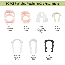 77 Pcs Fuel Line Retainer Clip Assortment Kits, Car Auto Fuel Line Retaining Clips, 3/8" 5/16" Fuel Line Hose Pipe Retainer Retaining Clips