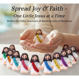 Charmelly Little Jesus Figures 100 Pack - No Smell, Premium Quality Silicone - Jesus Loves You Figures for Church, VBS, Mission Trips, Gifts & Hide and Seek - Mini Figurines In Bulk