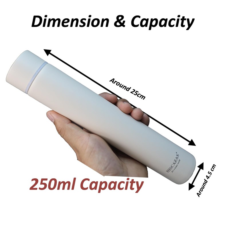 Thermos Flask Slim Long Water Bottle Dopper Stainless Steel 250