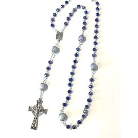 J.C. WALSH & SONS DARK BLUE RESIN ROSARY 36" BEADS JCW108