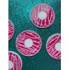 5pc. Pink Sprinkle Donuts Resin Planar Flatbacks, Bow Center, Cabochon,