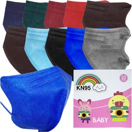 JANDS. 10 Cubrebocas infantiles Kn95, certificado, baby, mascarilla con filtro 5 capas protección.