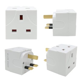 2 Way Plug Adapter/UK 3 Pin Socket Extensions 13 Amp 250V / Multi Plugs Extension Sockets Adapter – UK Plug Block for Home, Office, Indoor Lighting (1)