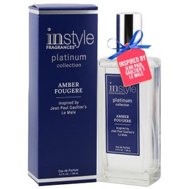 Instyle Fragrances InStyle Fragrances, Platinum Collection, Amber Fougere, Inspired by Jean Paul Gaultier's Le Male, Men's Eau de Parfum, CLEAN, Vegan, Paraben-Free, Never Tested on Animals, 3.4 Fluid Ounces