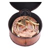 Antique Brass & Copper Sundial Compass, Sundial Clock in Box