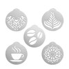 Set of 5 Stainless Steel Latte Art Templates for Cappuccino