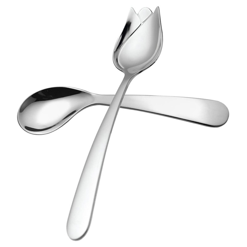 Healvian 2sets Small Stainless Steel Spoons Set Angled Eating Utensils