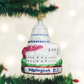OLD WORLD CHRISTMAS WASHINGTON D.C. U.S. CAPITAL GLASS CHRISTMAS ORNAMENT 20088