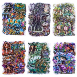 MIANRUII 180pcs Forest Witch Scrapbook Stickers, PET Magic Ephemera for Journaling, Craft Supplies and Junk Journal