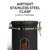 Veken Coffee Canister with Window,Airtight Stainless Steel Container,Home Kitchen Food