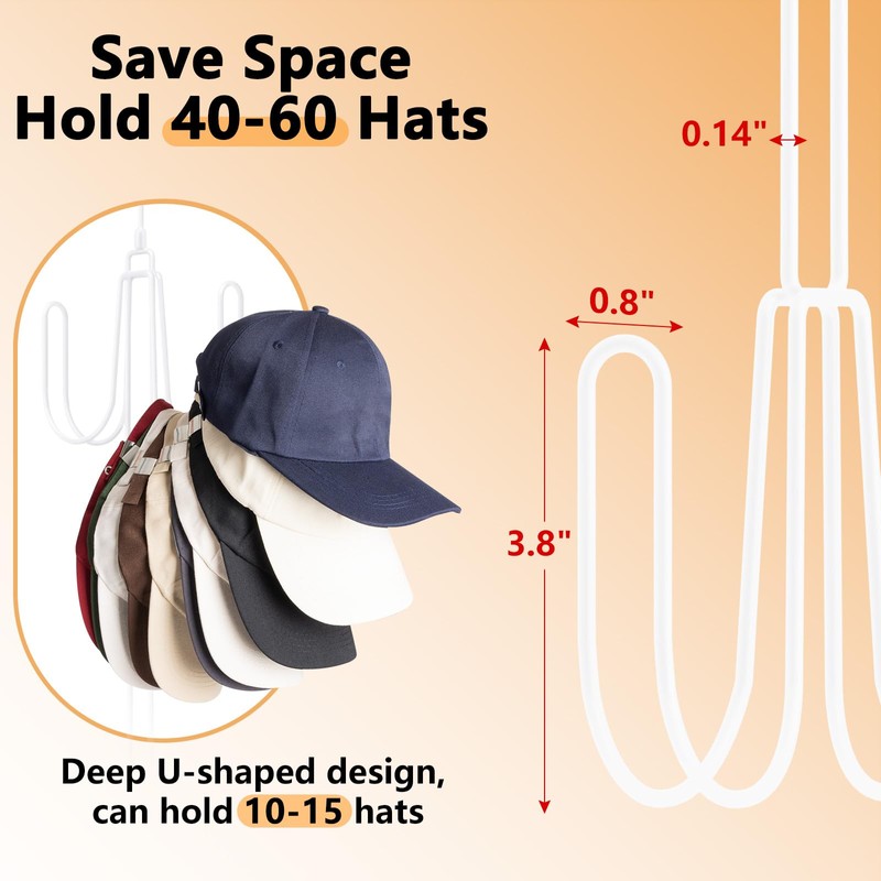 NANATI Hat Hangers for Closet, 1 Pack Stainless Steel Hat