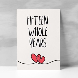 Postcard Prints - 15 Year Anniversary Card For Husband or Wife Anniversary Card for 15th Anniversary Card For Boyfriend Girlfriend Fifteen Wedding Anniversary