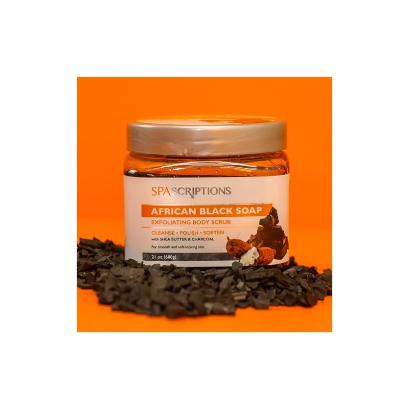 SpaScriptions- Jabón negro africano Spascriptions Exfoliante corporal con manteca de