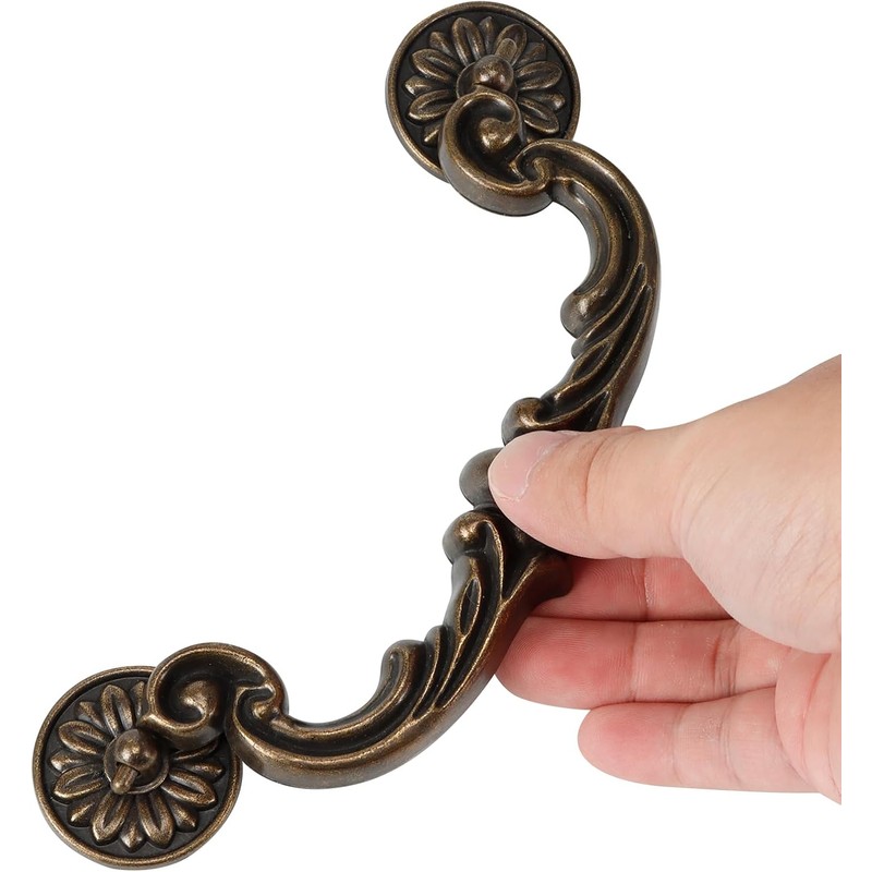 4Pcs Vintage Drop Bail Pull Handles- 6 Inch Hole Center