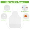 CHRORINE 6 Pack White Kids Painting Apron Bulk Toddler Art