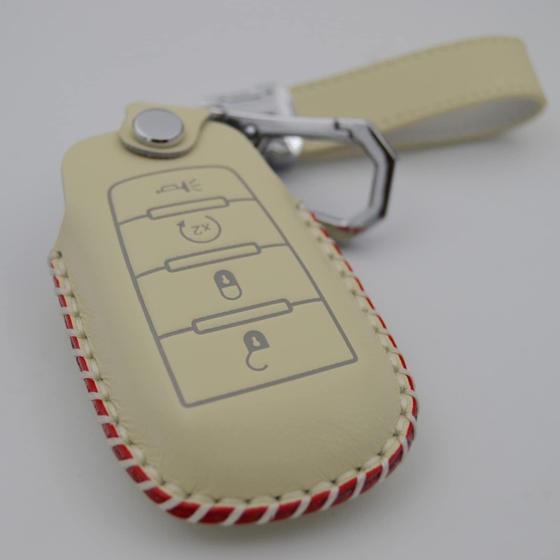 Genuine Leather Key Fob Cover Case Protector for Ram 1500