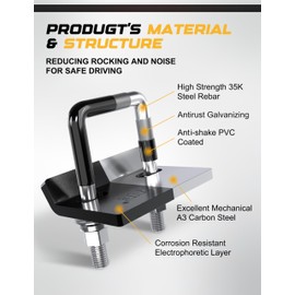 RETRUE Anti Rattle Hitch Tightener 1.25"-2", Rubber Coated Hitch Stabilizer for Trailer Accessories, Anti Rattle Clamp Reduce Movement on Ball Mount Tray Cargo Carrier Bike Rack, 1 pcs, Black