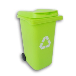 Making the Grade Mini Curbside Recycle Can Pencil Cup Holder - 5.5 Inches Tall - Light Green