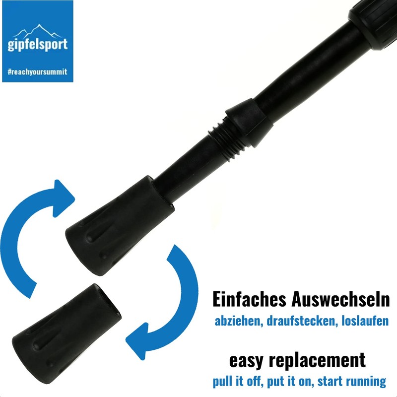 gipfelsport Nordic Walking Rubber Buffer Pads for Nordic Walking Poles