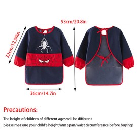 Children's Painting Apron, Waterproof Children's Painting Coat 2-5 Years Girls/Boy, Craft Apron Children with Sleeves and Pockets, Perfect for Painting, Crafts, Cooking and Mud