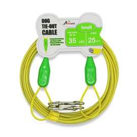 Petest 25ft Tie-Out Cable with Crimp Cover for Small Dogs Up to 35 Pounds