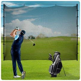Sports Netting,Golf Practice Net Hitting Net with 33Feet Nylon Rope Also for Baseball, Hockey, Soccer, LAX and More - 10x10ft/10x15ft/10x20ft/10x25ft/10x30ft/10x40ft/10x50ft