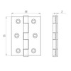 Internal Door Hinge Satin Stainless Steel 3 Inch Ball Bearing