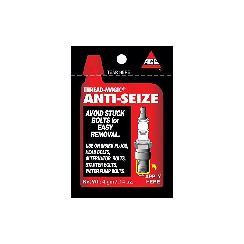 AGS Thread-Magic Spark Plug Anti-Seize, Single-Use 4g pouches, pack of